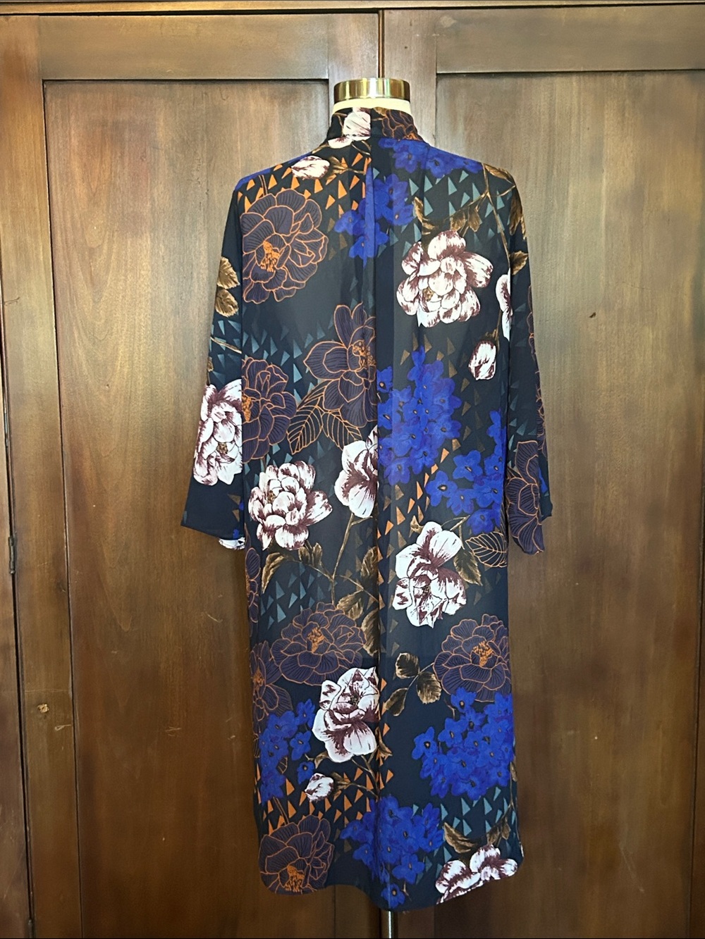 AKIRA Blue Floral Kimono Duster M - Picture 2 of 8